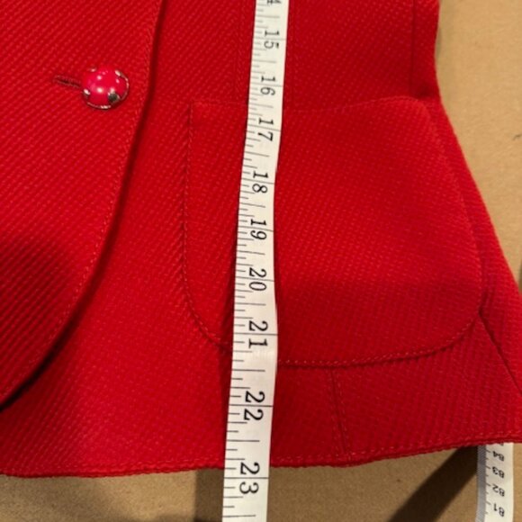 Emanuel Ungaro Red Wool/Silk Double Fitted Blazer - Size 4 - Picture 12 of 13